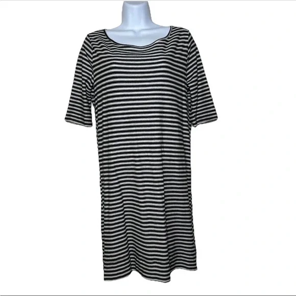 Free People Women’s Frenchie T-Shirt Dress Medium Half Sleeve Striped Cut Out - Picture 3 of 13